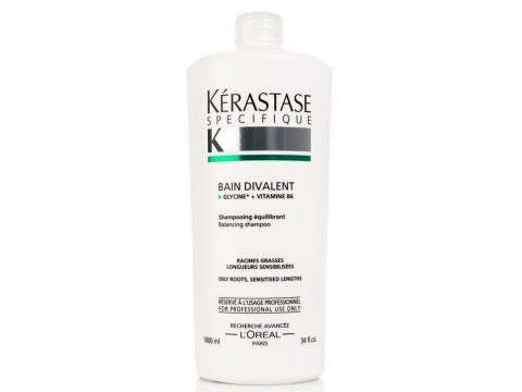 KERASTASE Šampūnas Sausiems Plaukų Galams Ir Riebioms Šaknims Kerastase Specifique Divalent 1000 Ml